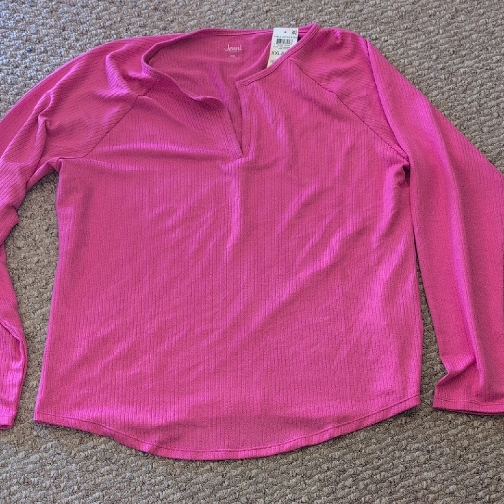 Jenni Pink Long Sleeve Top